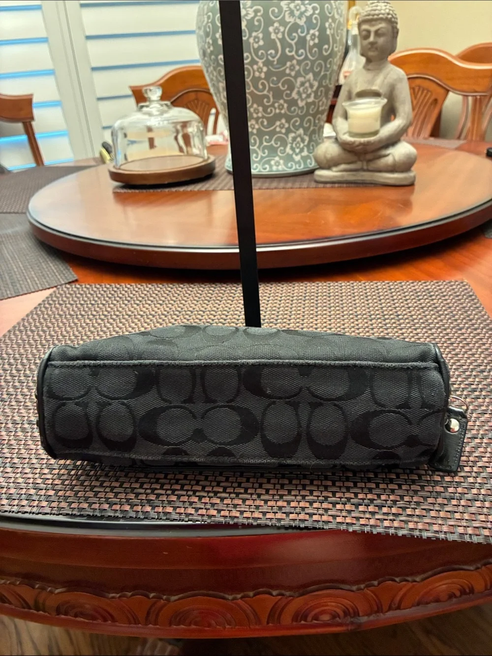 Coach Black Signature Vintage Cosmetic Bag